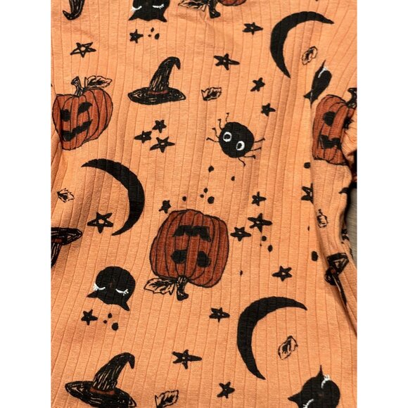 Jessica Simpson Baby Halloween Outfit Set 3/6M Pumpkin Print Top & Pants Orange - Picture 10 of 13